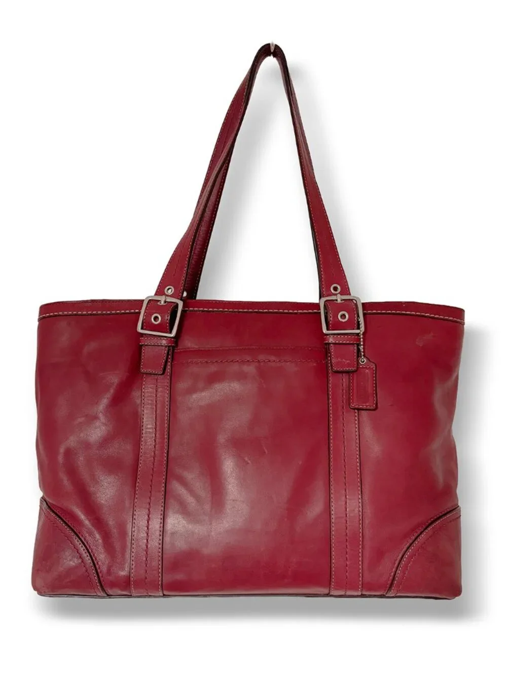 Coach A06S-6460 Red Leather Large Tote Shoulder Bag Vintage Y2K